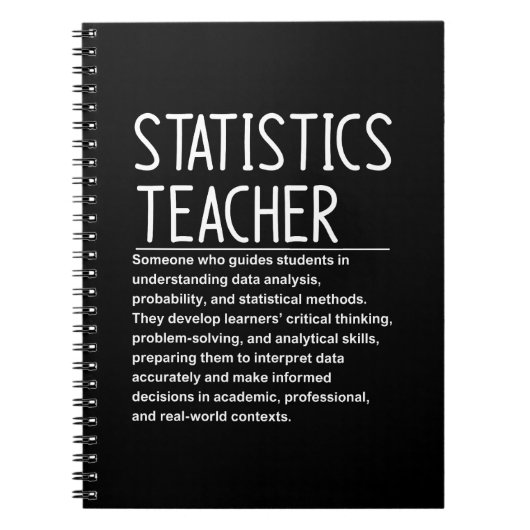 Carnet Professeur de statistiques (Devant)