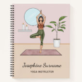Carnet Professeur de Yoga Fille faisant la posture de l'a (Devant)