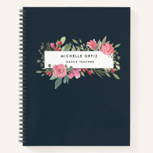 Carnet Professeur floral personnalisé