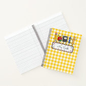 Carnet Professeur Gingham Or Personnalisé (Intérieur)