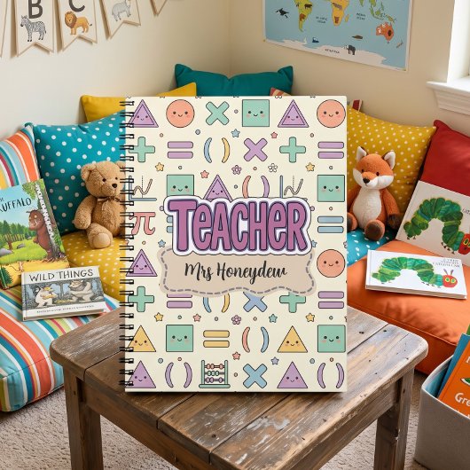 Carnet Professeur Mathématiques Formes École Motif