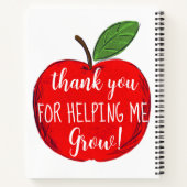 Carnet professeur merci de nous avoir aidés à cultiver la (Dos)