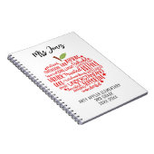 Carnet professeur merci mot à la retraite art pomme bloc- (Côté Droit)