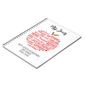 Carnet professeur merci mot à la retraite art pomme bloc- (Côté gauche)