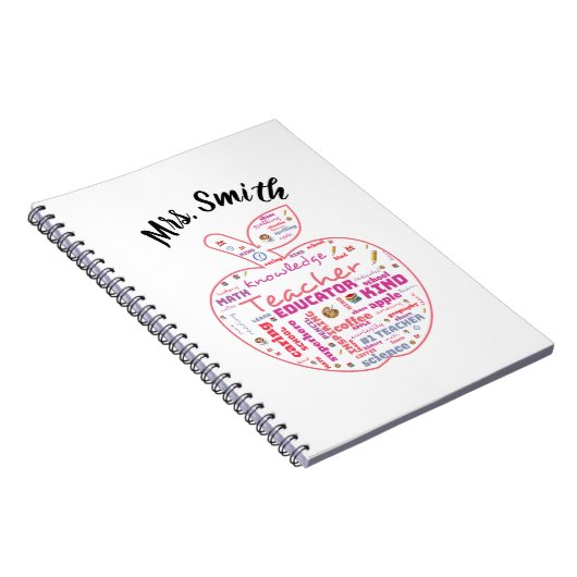 Carnet Professeur personnalisé Apple Word Art planner (Côté Droit)