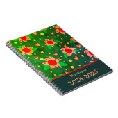 Carnet Professeur personnalisé Fun Retro Flowers Vert (Côté Droit)