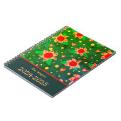 Carnet Professeur personnalisé Fun Retro Flowers Vert (Côté gauche)