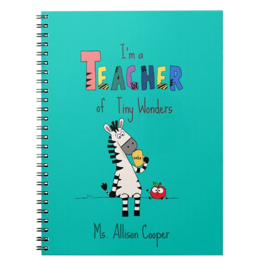 Carnet Professeur Zèbre Mignon (Devant)