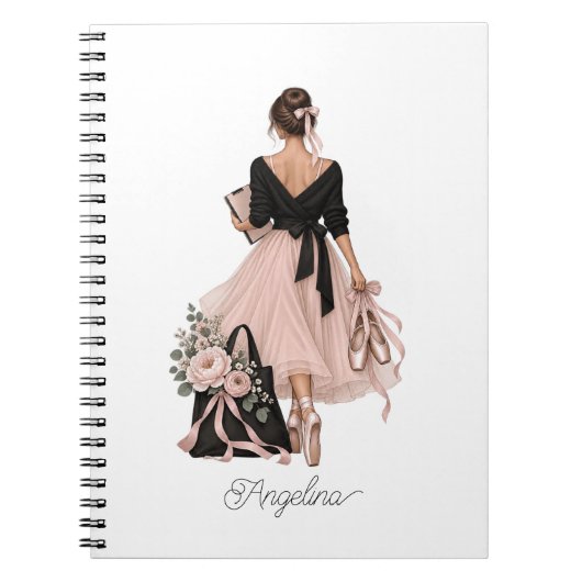 Carnet Professeure de ballet élégante Fille de mode (Devant)