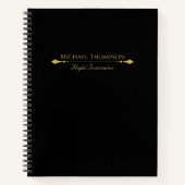 Carnet Professional Black Gold Modern Stylish Simple (Devant)