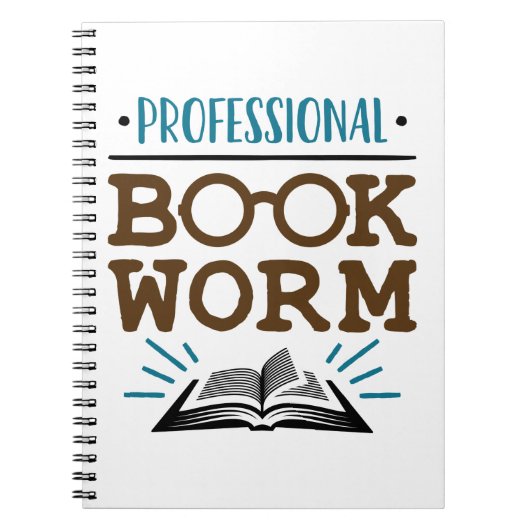 Carnet Professional Bookworm Avid Book Reader (Devant)