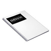 Carnet Professional minimalist modern plain black white (Côté Droit)