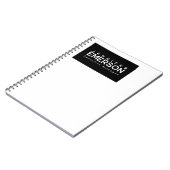 Carnet Professional minimalist modern plain black white (Côté gauche)