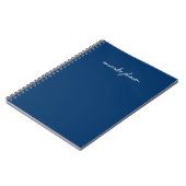 Carnet Professional Modern Navy Blue Monogramme Nom compl (Côté gauche)
