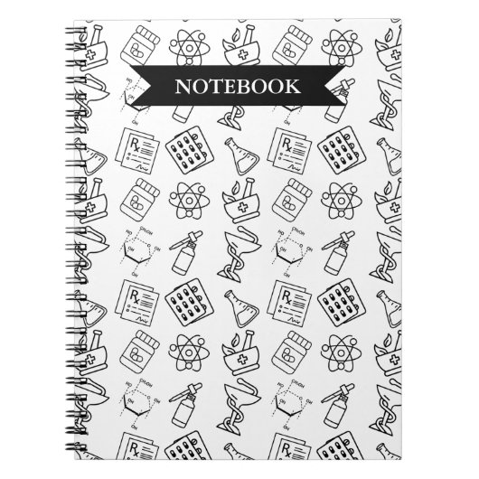 Carnet Professional Pharmacy Icon Pattern Notebook (Devant)