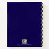 Carnet Professionnel Aviation Moderne Élégant Bleu Blanc (Dos)