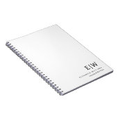 Carnet Professionnel Blanc Monogramme Entreprise Initiale (Côté Droit)