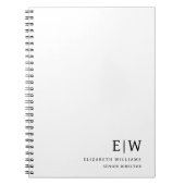 Carnet Professionnel Blanc Monogramme Entreprise Initiale (Devant)