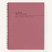 Carnet Professionnel d'affaires Moderne Rose Or Rose (Devant)