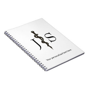 Carnet Professionnel de la santé Simple Asclepius Noir Bl