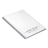 Carnet Professionnel Moderne Écriture Noir et Blanc (Côté Droit)