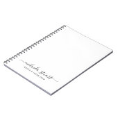 Carnet Professionnel Moderne Écriture Noir et Blanc (Côté gauche)