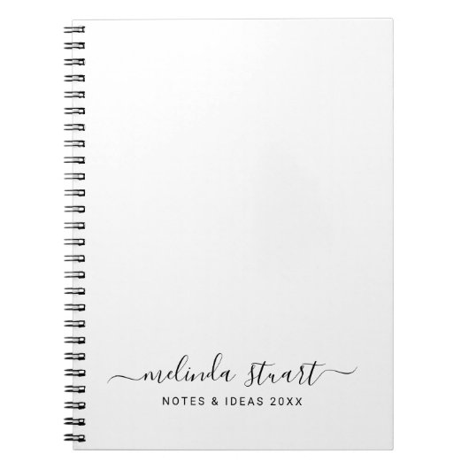 Carnet Professionnel Moderne Écriture Noir et Blanc (Devant)