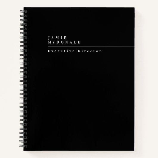 Carnet Professionnel moderne Noir et blanc (Devant)