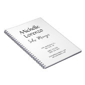 Carnet Professionnel Moderne Simple Noir & Blanc (Côté Droit)