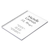 Carnet Professionnel Moderne Simple Noir & Blanc (Côté gauche)