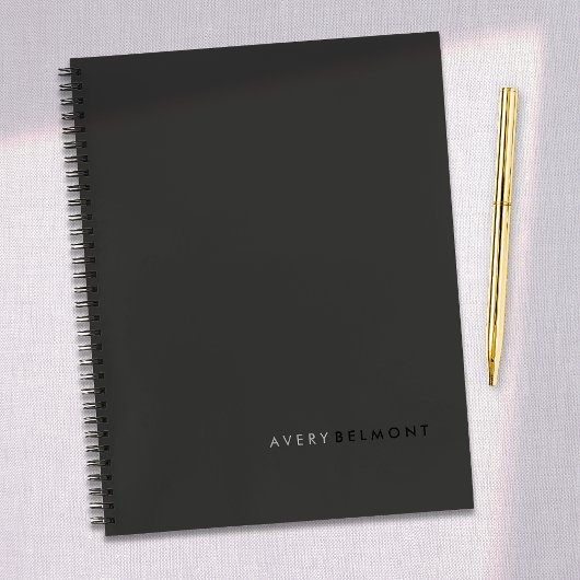 Carnet Professionnel Moderne Simple Noir Minimaliste