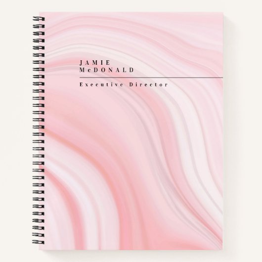 Carnet Professionnel Motif moderne en marbre rose (Devant)