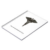 Carnet Professionnel Simple Médicale Caduceus Noir Blanc (Côté gauche)