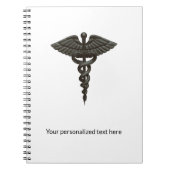 Carnet Professionnel Simple Médicale Caduceus Noir Blanc (Devant)