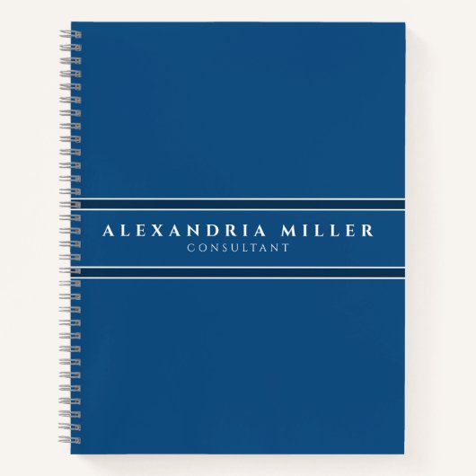 Carnet Professionnel Simple Moderne Bleu Bleu Bleu (Devant)