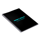 Carnet Professionnel Simple Moderne Neon Bleu noir (Côté Droit)