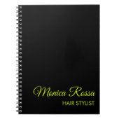 Carnet Professionnel Simple Moderne Neon Chartreuse Noir (Devant)
