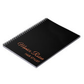 Carnet Professionnel Simple Moderne Neon Corail Noir (Côté gauche)