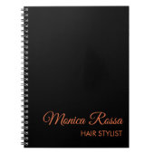 Carnet Professionnel Simple Moderne Neon Corail Noir (Devant)