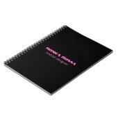 Carnet Professionnel Simple Moderne Neon Rose Noir (Côté gauche)
