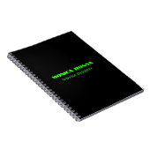 Carnet Professionnel Simple Moderne Neon Vert Noir (Côté Droit)