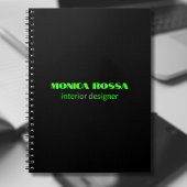Carnet Professionnel Simple Moderne Neon Vert Noir