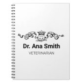 Carnet Professionnel vétérinaire minimaliste de chat (Devant)