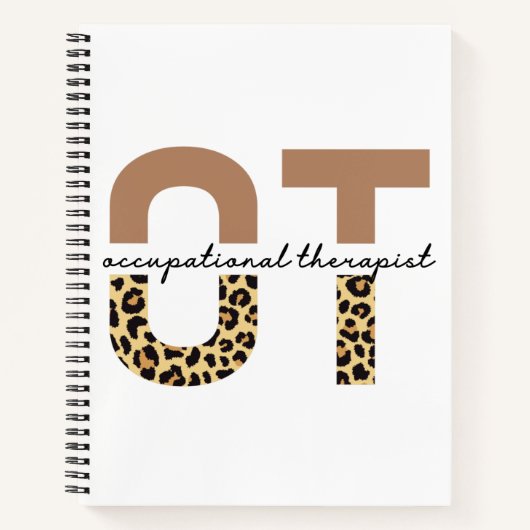 Carnet Professithérapeute OT cheetah cadeaux (Devant)