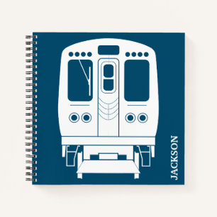 Carnet Profil de White Chicago "L" sur Blue Arrière - pla