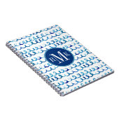 Carnet Profil onduleux d'aquarelle bleue peinte à la main (Côté Droit)