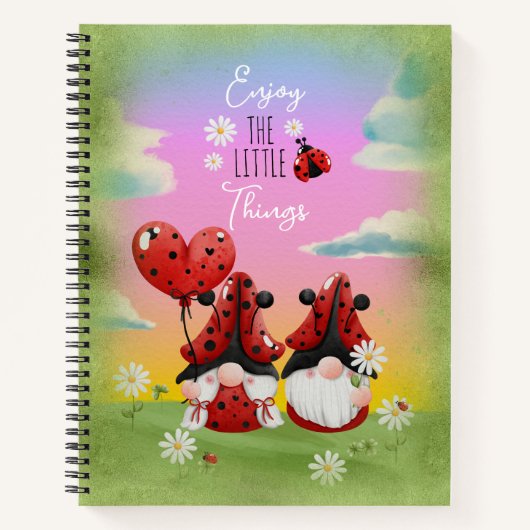Carnet Profitez des petites choses avec Ladybug Gnomes (Devant)
