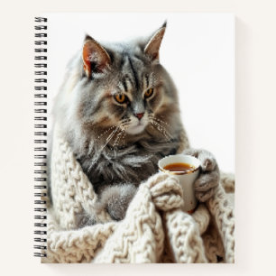 Carnet Profitez du thé d'hiver de chat