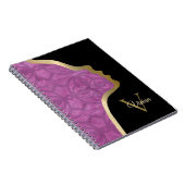 Carnet Profond Orchidée Violet Visage Noir Et Or (Côté Droit)