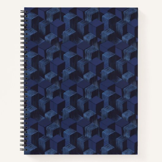 Carnet "Profondeur en bleu : cap cubesique" (Devant)